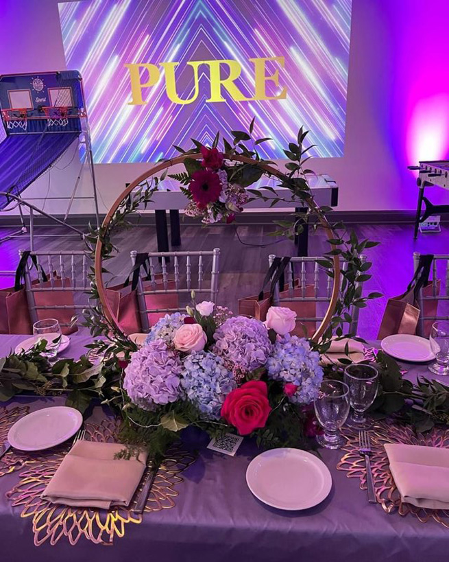 Beautiful backdrops, centerpieces and thematic decoration